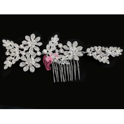 Tiara Ti036 argintie pentru mirese cu cristale